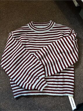 Oversized Princess Polly Balloon Sleeve Striped Sweater